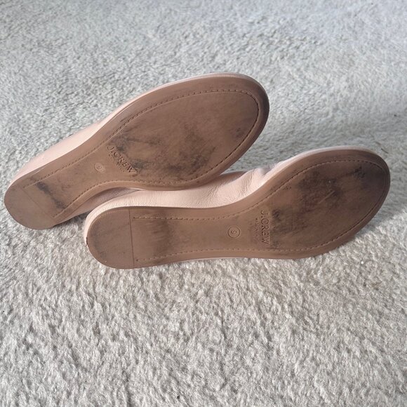 J. Crew Palest Pink Cece Italian Leather Flats, sz 9 EUC - Picture 4 of 5